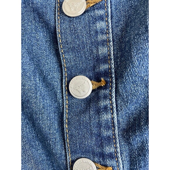 Jessica Simpson Plus Size 18W Denim Jumpsuit Overalls Wide Leg Stretch Jean - Picture 6 of 10